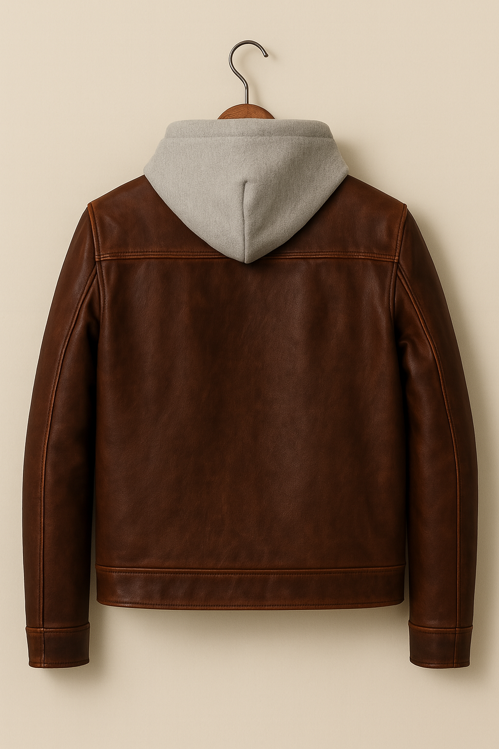 brown leather jacket