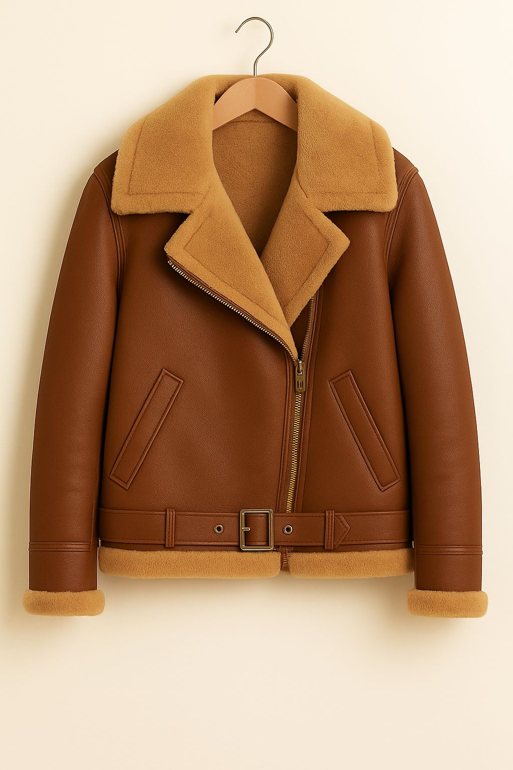 Brown shearling jacket (Retro Wear house)