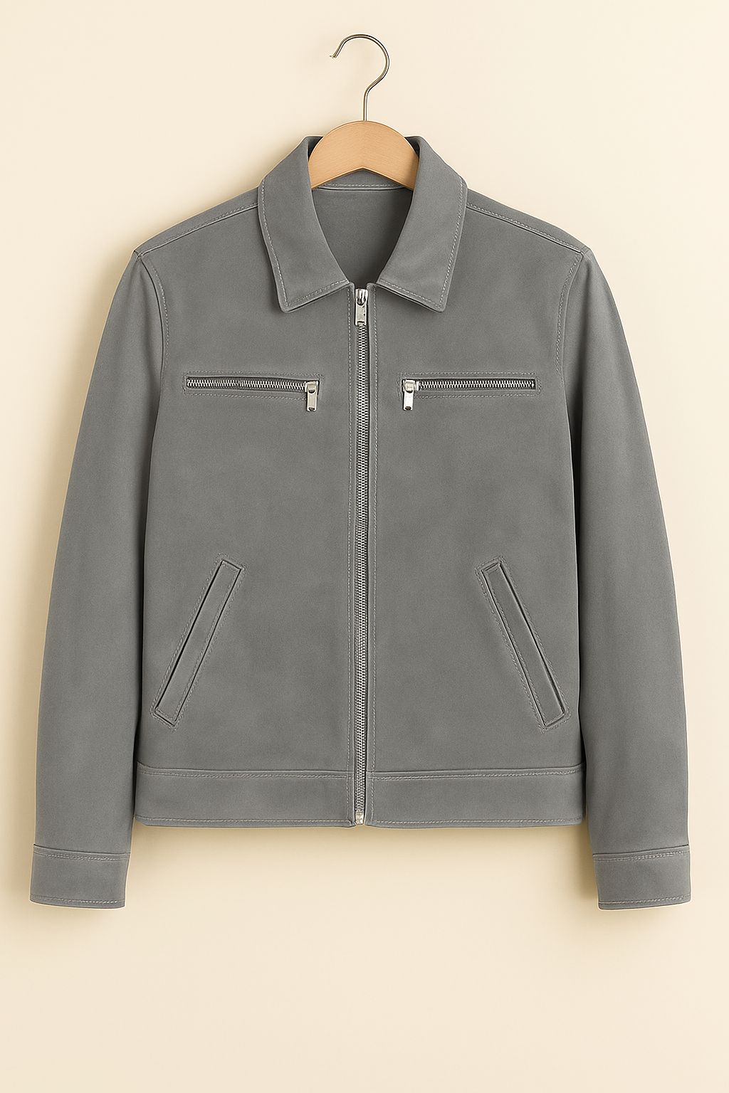 Gray Suede Leather Jacket (retro Wearhouse)